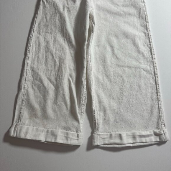 White Linen Pants Womens Large Wide Leg Roxy Fisherman - Picture 6 of 9
